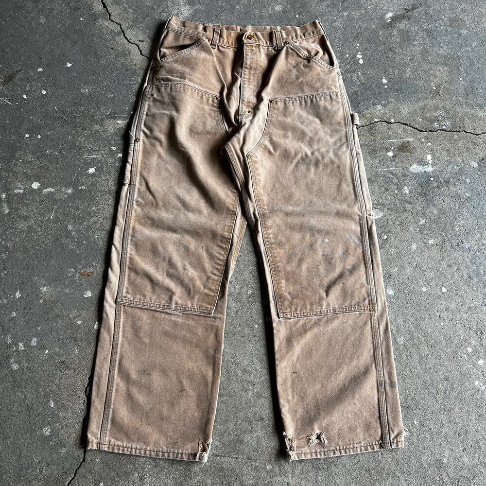 Carhartt faded brown double knee work wear carpenter pants